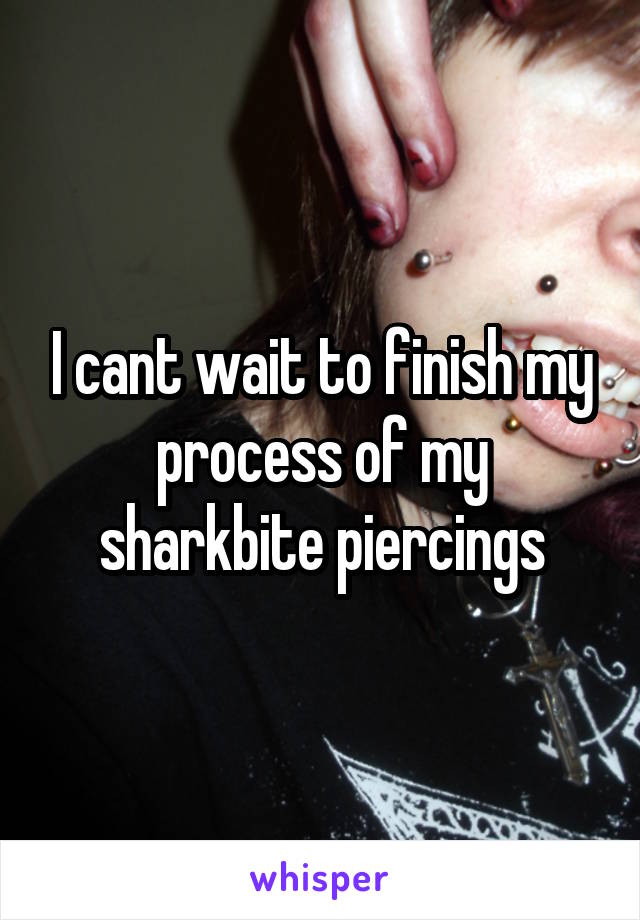 I cant wait to finish my process of my sharkbite piercings