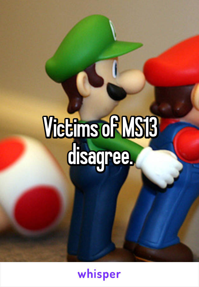 Victims of MS13 disagree.