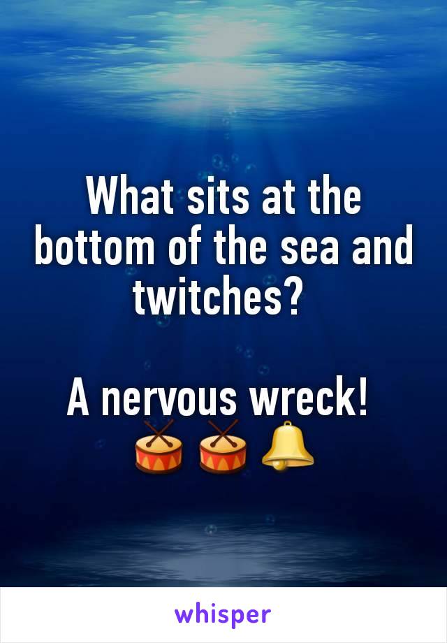 What sits at the bottom of the sea and twitches? 

A nervous wreck! 
🥁🥁🕭