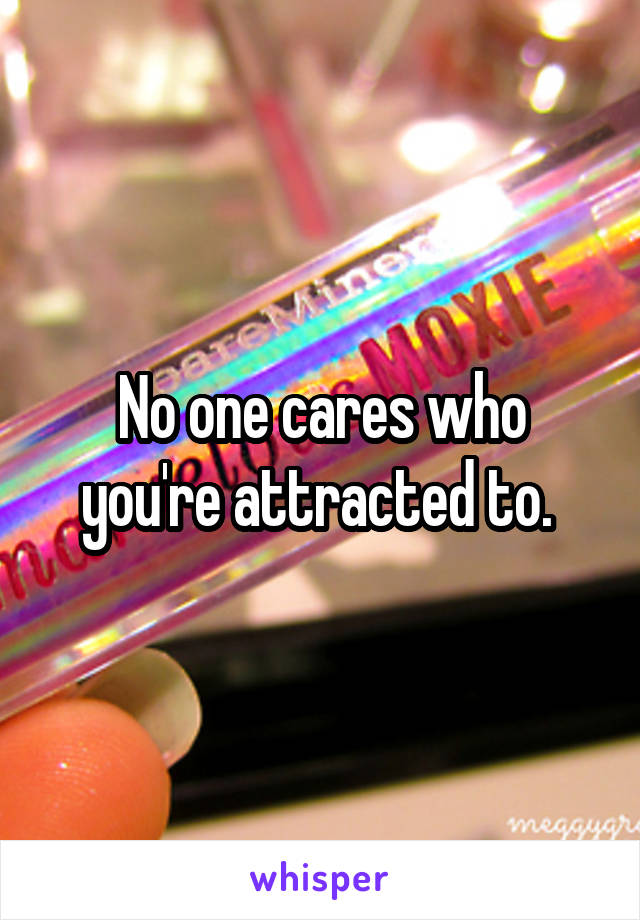 No one cares who you're attracted to. 