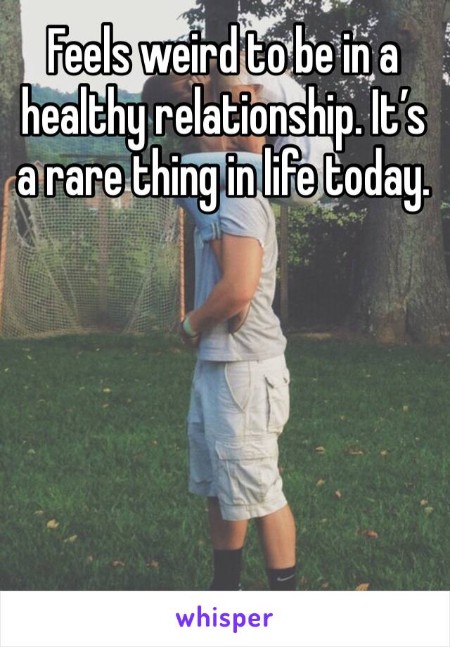 Feels weird to be in a healthy relationship. It’s a rare thing in life today. 