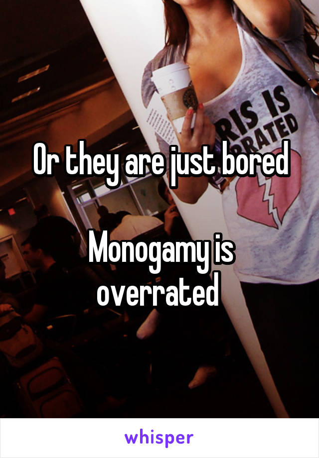 Or they are just bored

Monogamy is overrated 