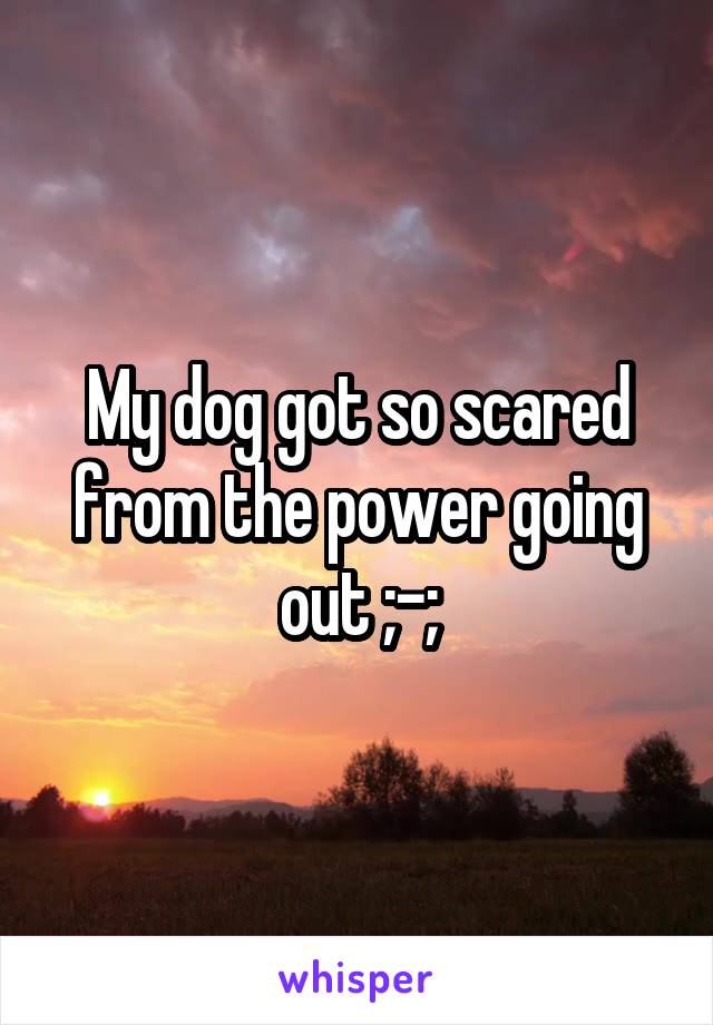 My dog got so scared from the power going out ;-;