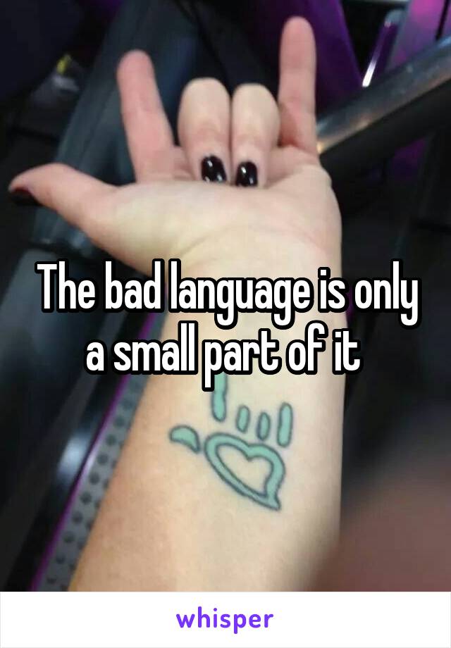 The bad language is only a small part of it 