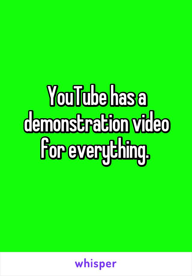 YouTube has a demonstration video for everything. 
 