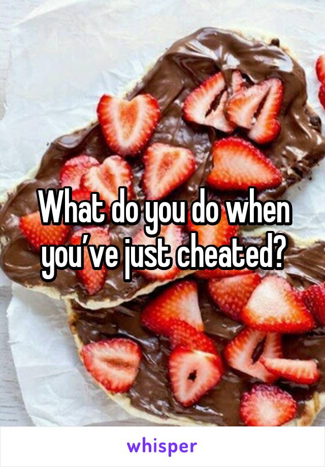 What do you do when you’ve just cheated?