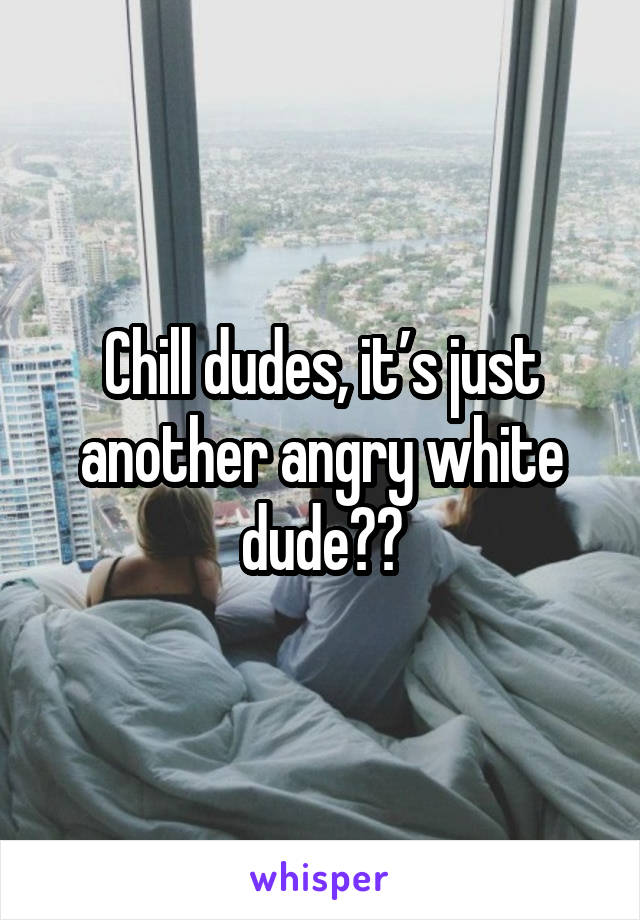 Chill dudes, it’s just another angry white dude🤫😂