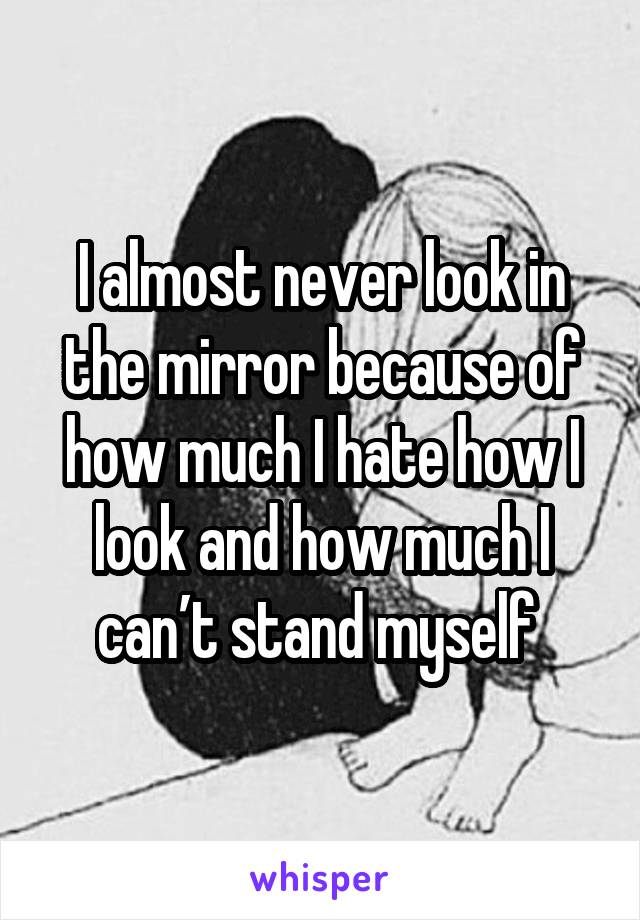 I almost never look in the mirror because of how much I hate how I look and how much I can’t stand myself 