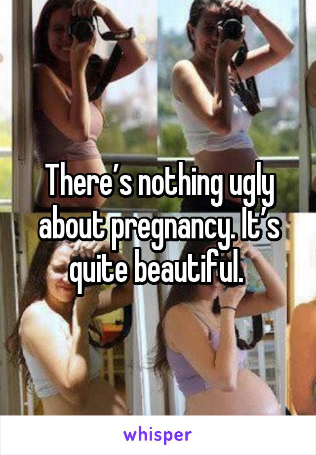 There’s nothing ugly about pregnancy. It’s quite beautiful. 