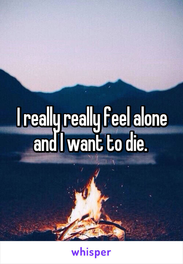 I really really feel alone and I want to die. 