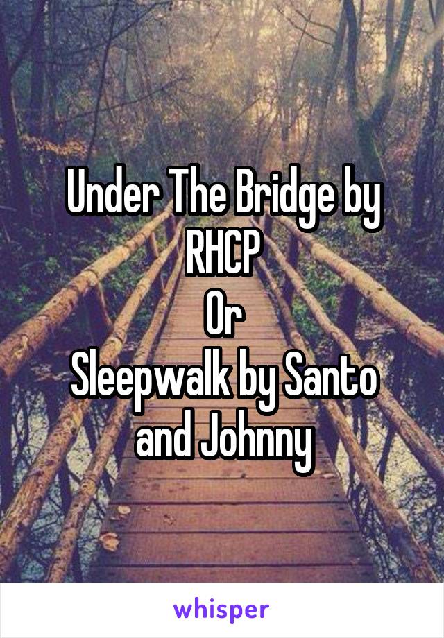 Under The Bridge by RHCP
Or
Sleepwalk by Santo and Johnny