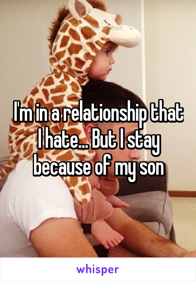 I'm in a relationship that I hate... But I stay because of my son