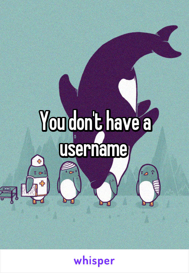 You don't have a username 