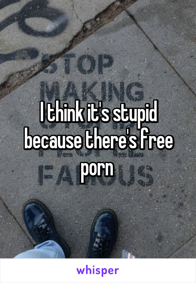 I think it's stupid because there's free porn 