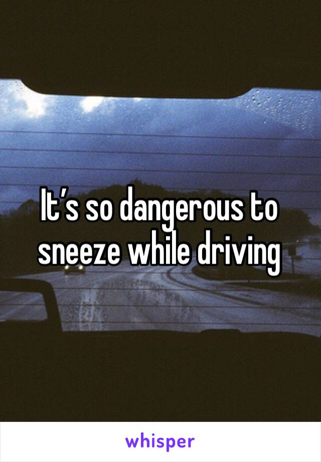 It’s so dangerous to sneeze while driving 