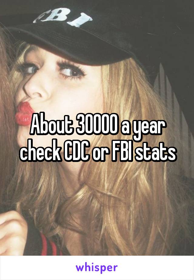 About 30000 a year check CDC or FBI stats