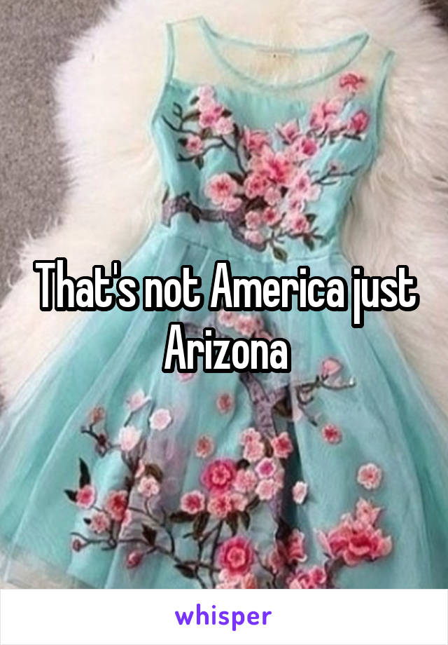 That's not America just Arizona