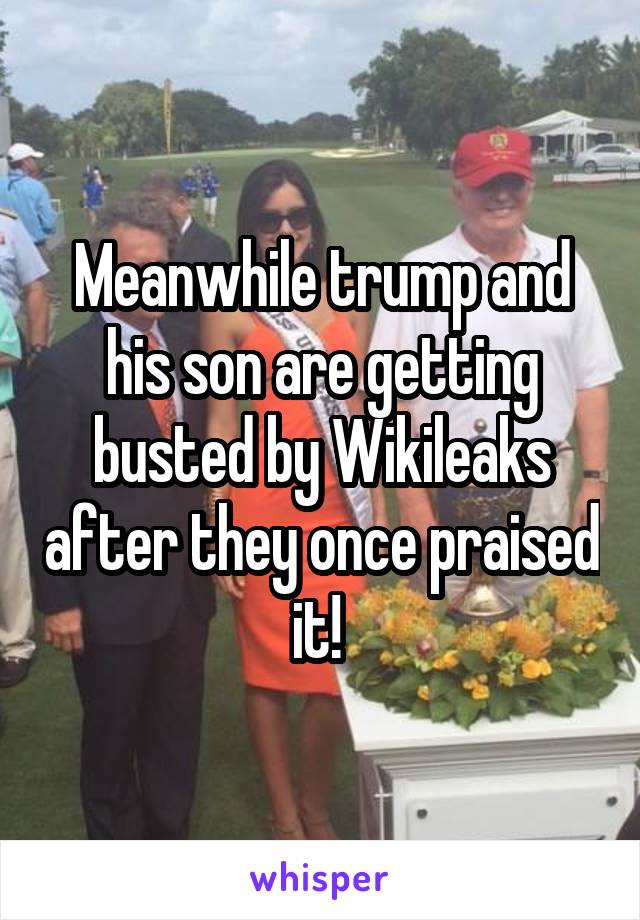 Meanwhile trump and his son are getting busted by Wikileaks after they once praised it! 