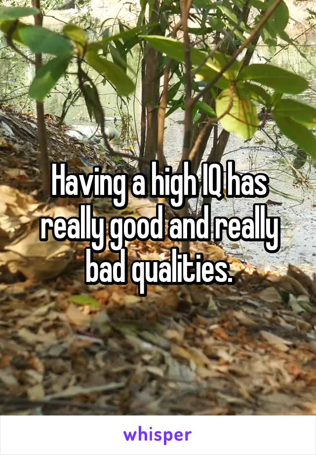 Having a high IQ has really good and really bad qualities.