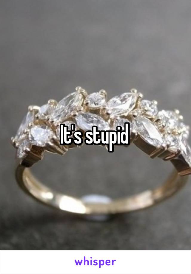It's stupid 