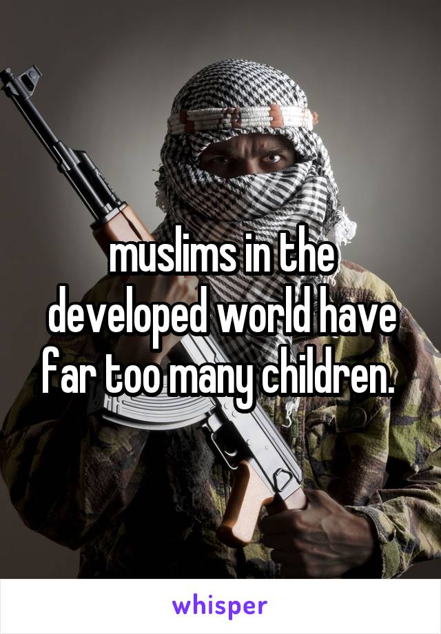 muslims in the developed world have far too many children. 