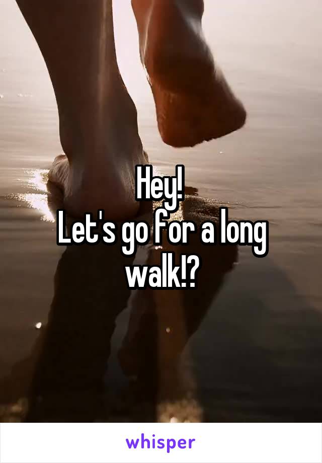 Hey! 
Let's go for a long walk!?