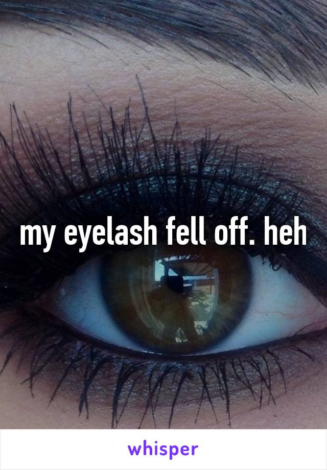 my eyelash fell off. heh