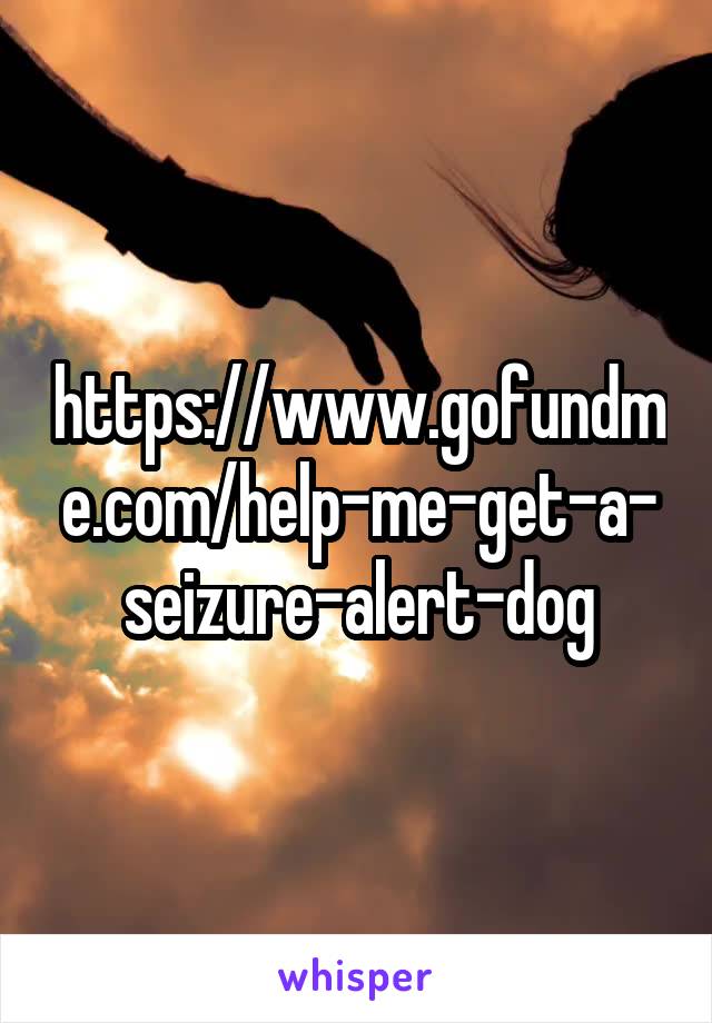 https://www.gofundme.com/help-me-get-a-seizure-alert-dog