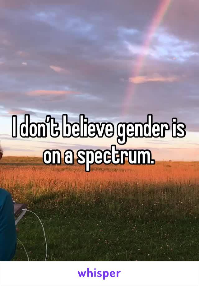 I don’t believe gender is on a spectrum. 