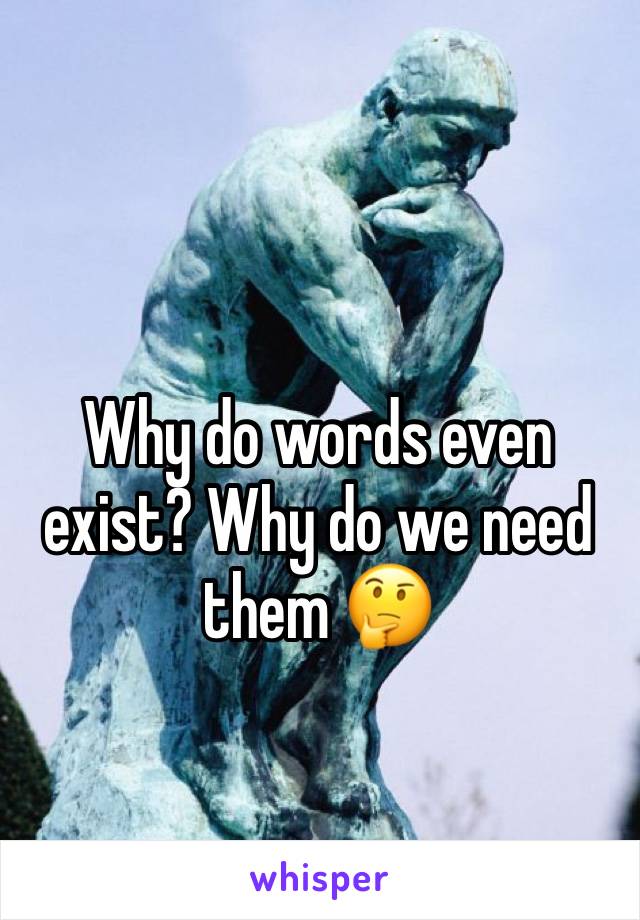 Why do words even exist? Why do we need them 🤔