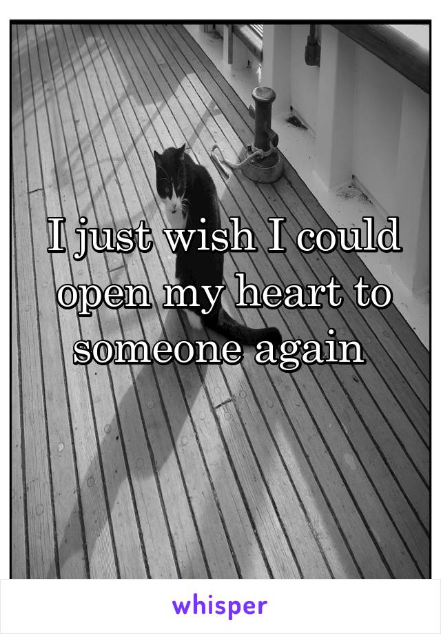 I just wish I could open my heart to someone again 
