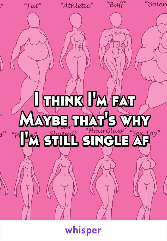 I think I'm fat
Maybe that's why I'm still single af
