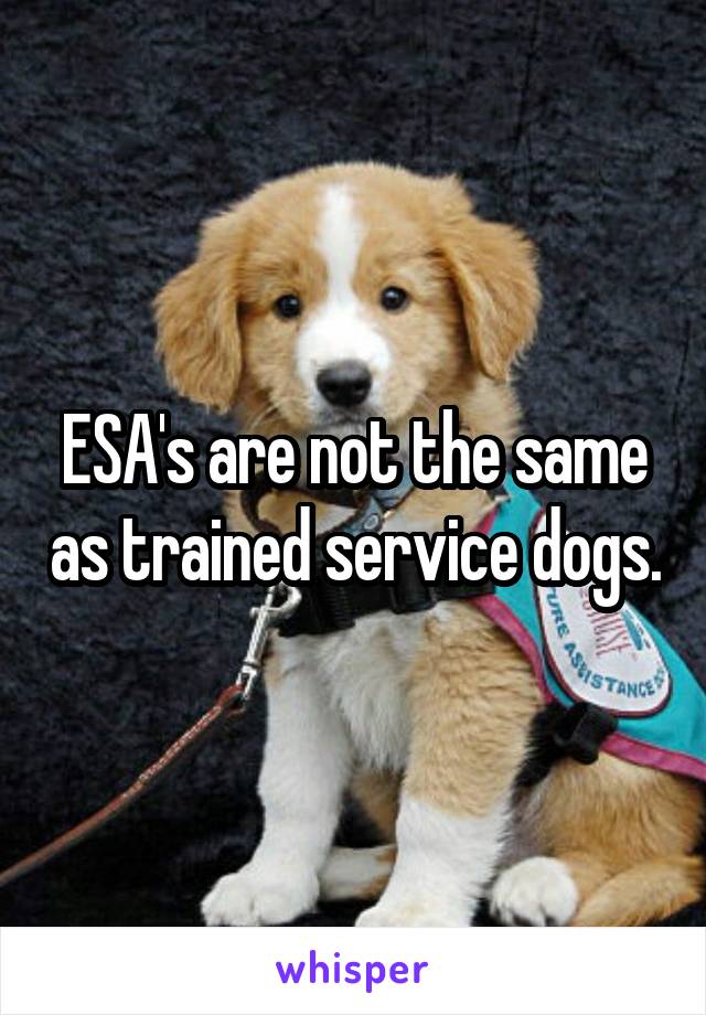 ESA's are not the same as trained service dogs.