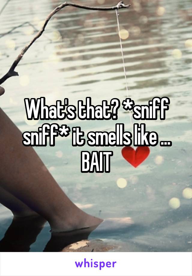 What's that? *sniff sniff* it smells like ... BAIT