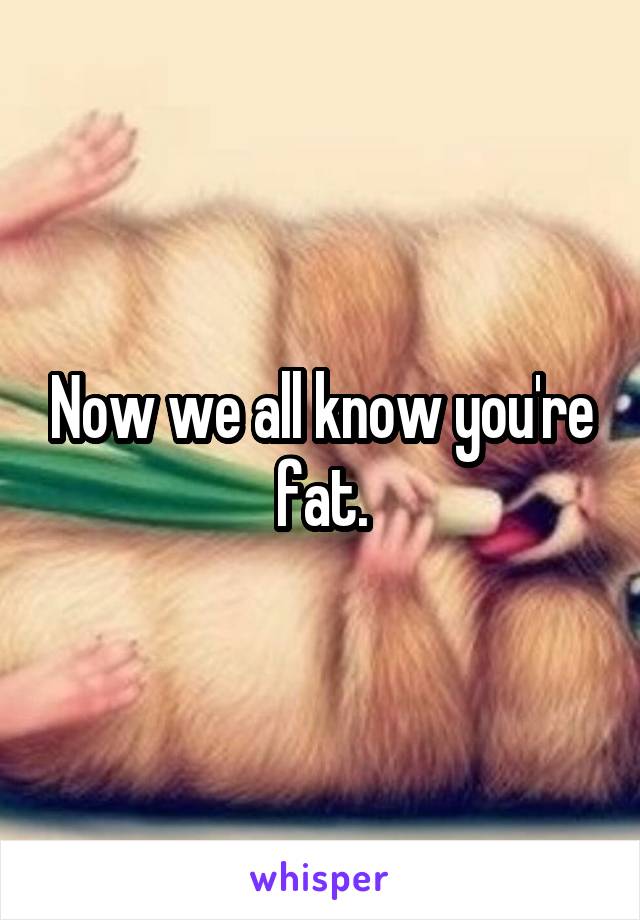 Now we all know you're fat.