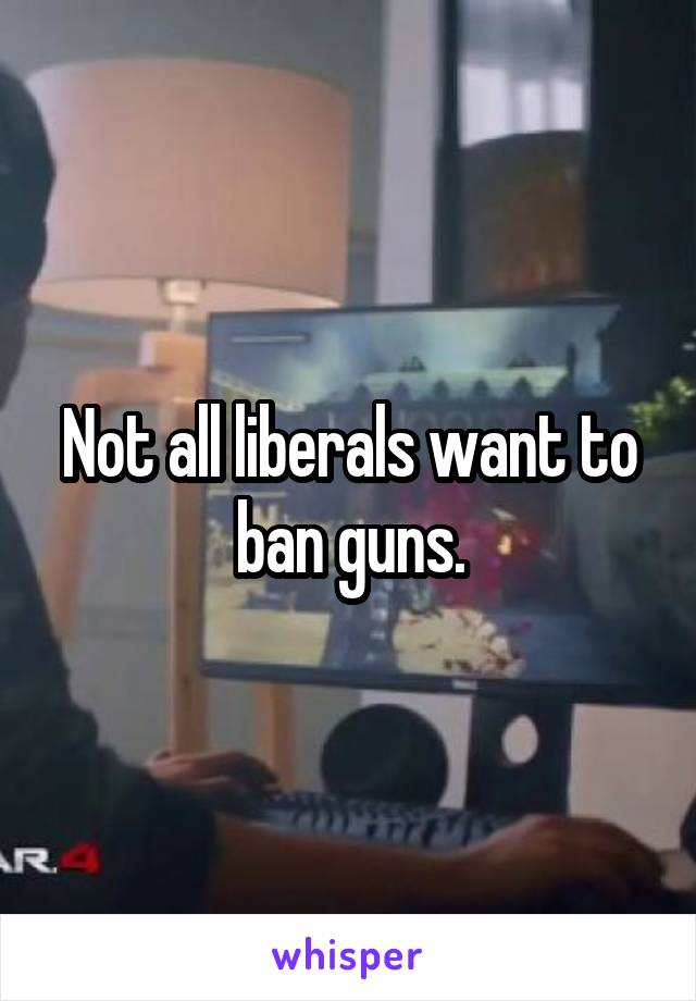 Not all liberals want to ban guns.