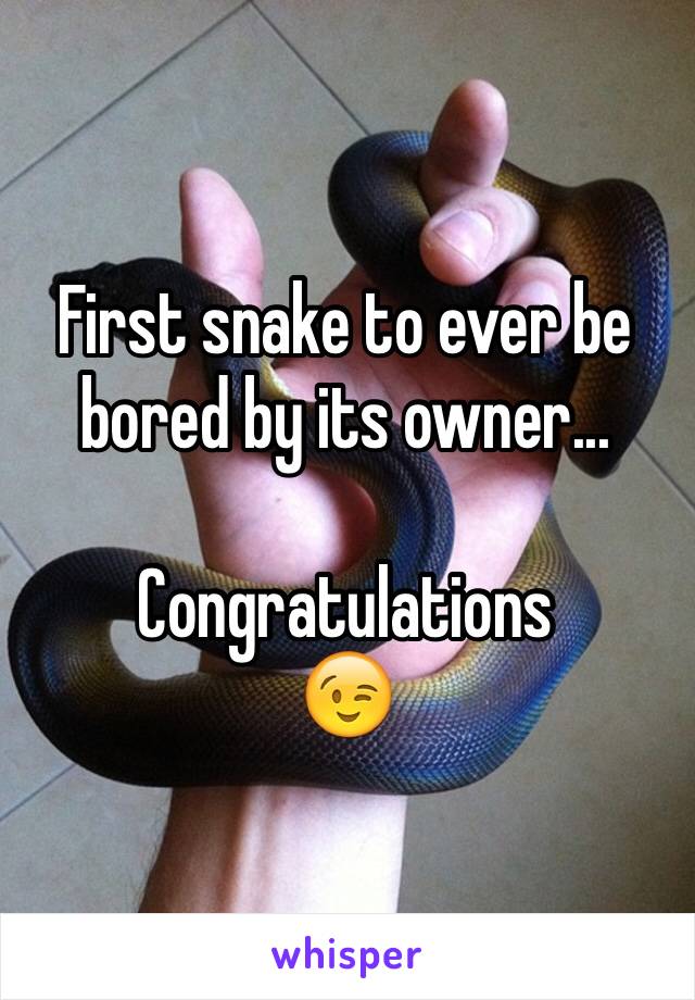 First snake to ever be bored by its owner...

Congratulations
😉