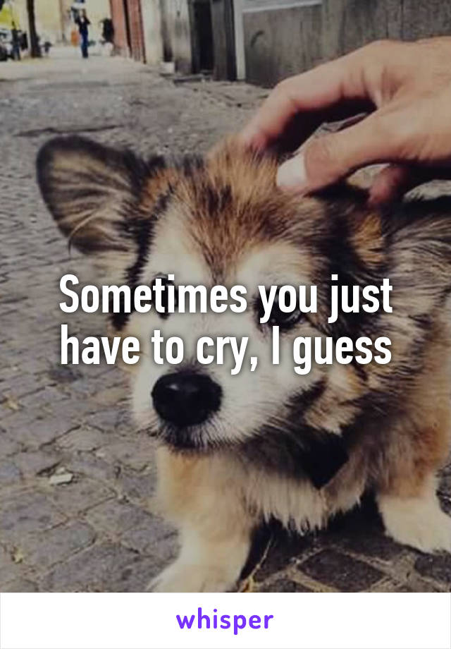 Sometimes you just have to cry, I guess