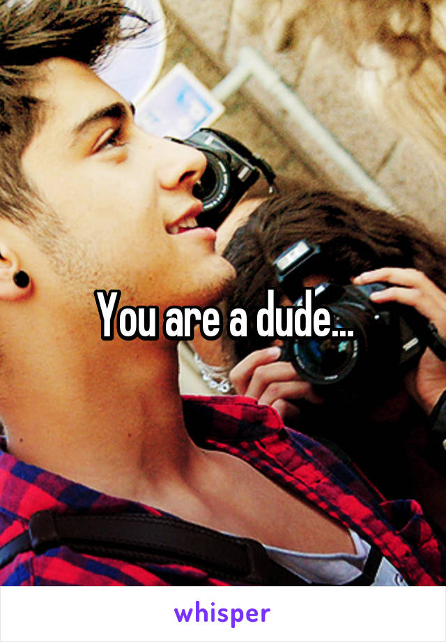 You are a dude...