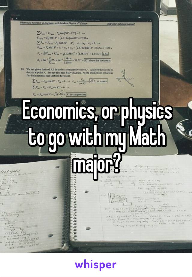 Economics, or physics to go with my Math major?