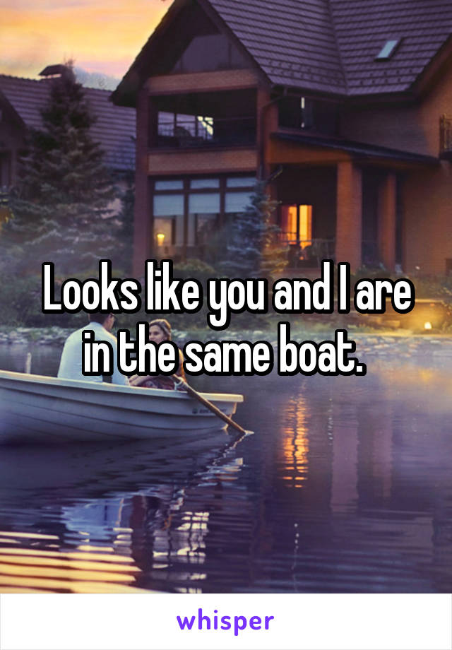 Looks like you and I are in the same boat. 
