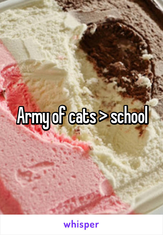 Army of cats > school