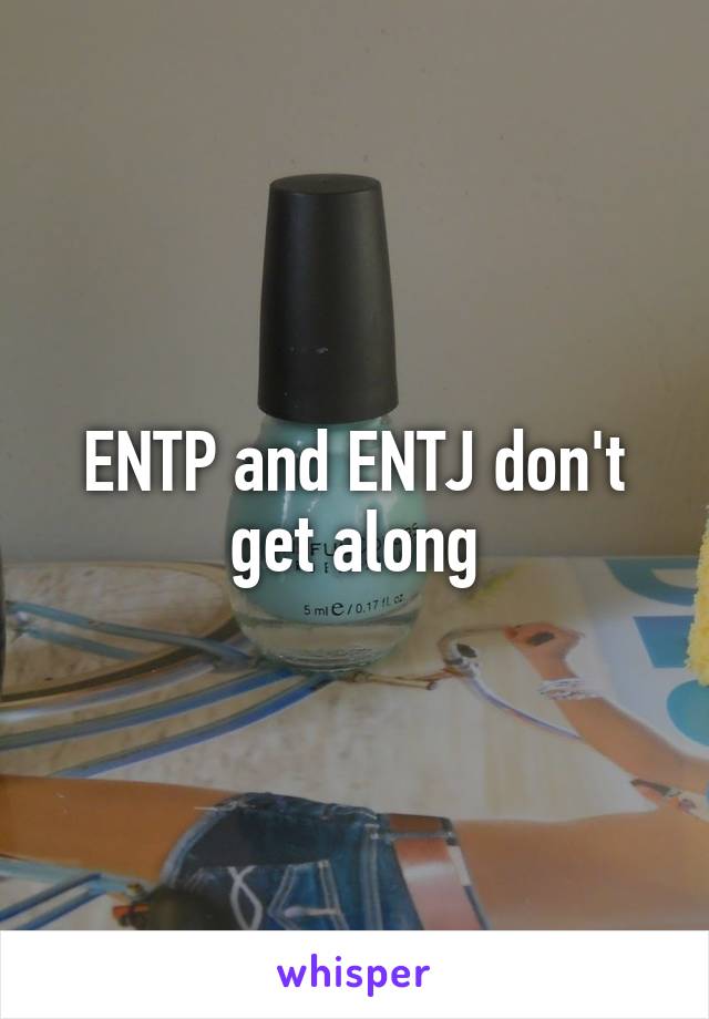 ENTP and ENTJ don't get along