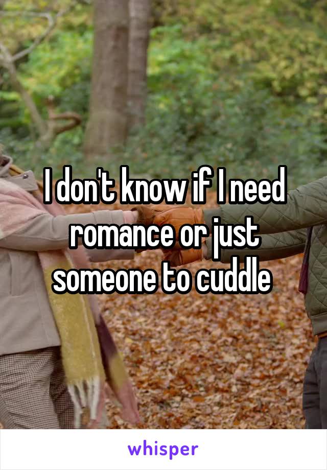 I don't know if I need romance or just someone to cuddle 