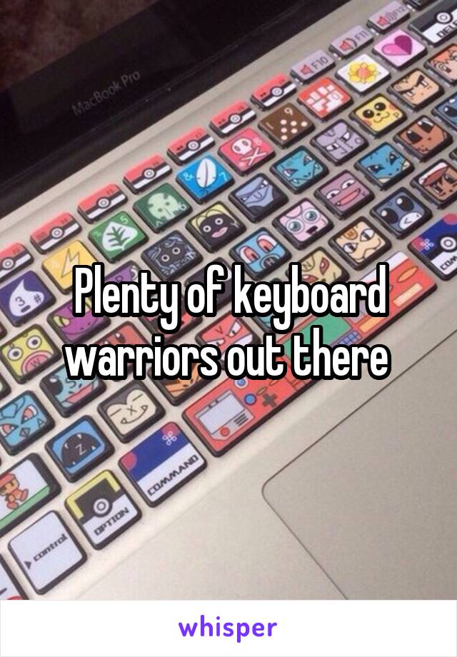 Plenty of keyboard warriors out there 
