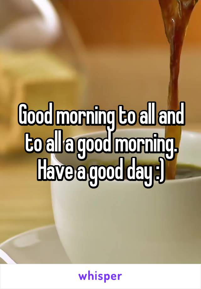 Good morning to all and to all a good morning. Have a good day :)