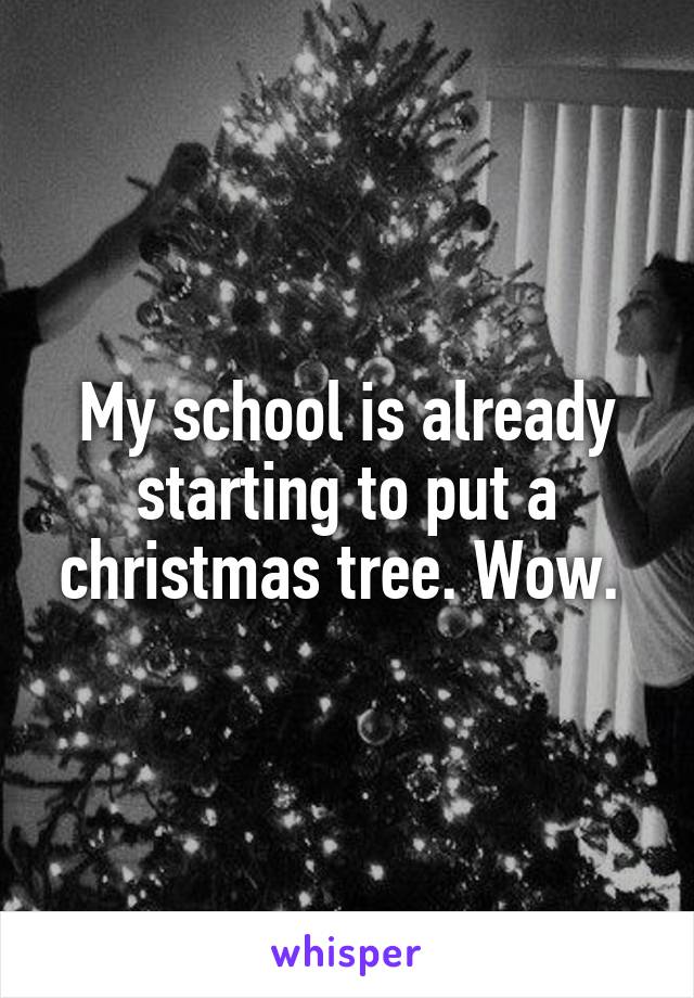 My school is already starting to put a christmas tree. Wow. 