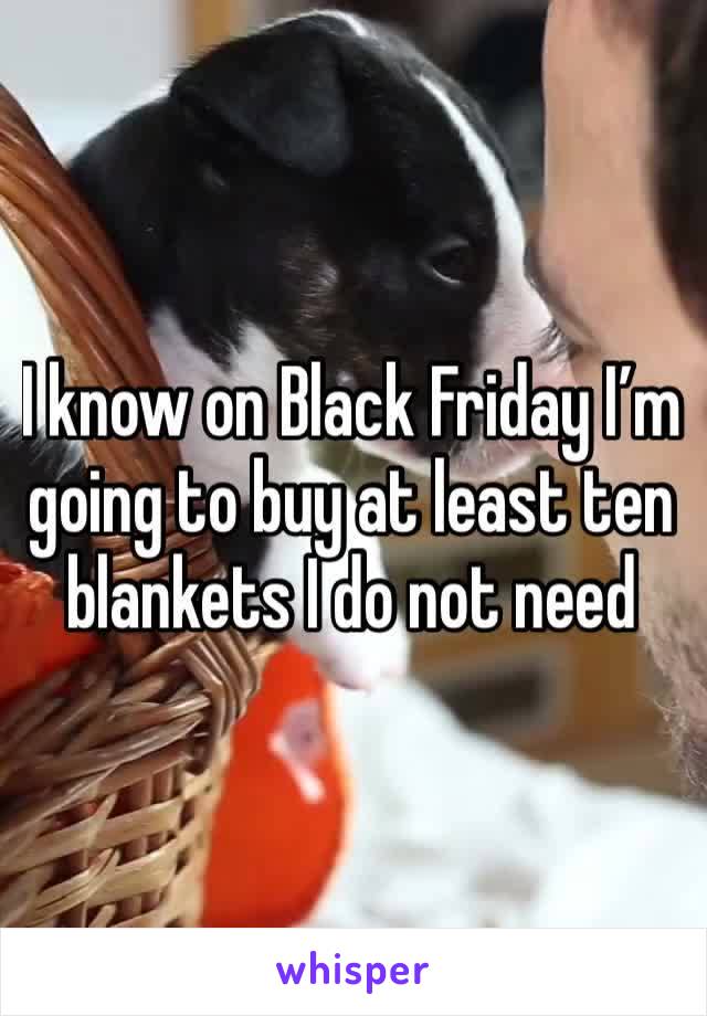 I know on Black Friday I’m going to buy at least ten blankets I do not need