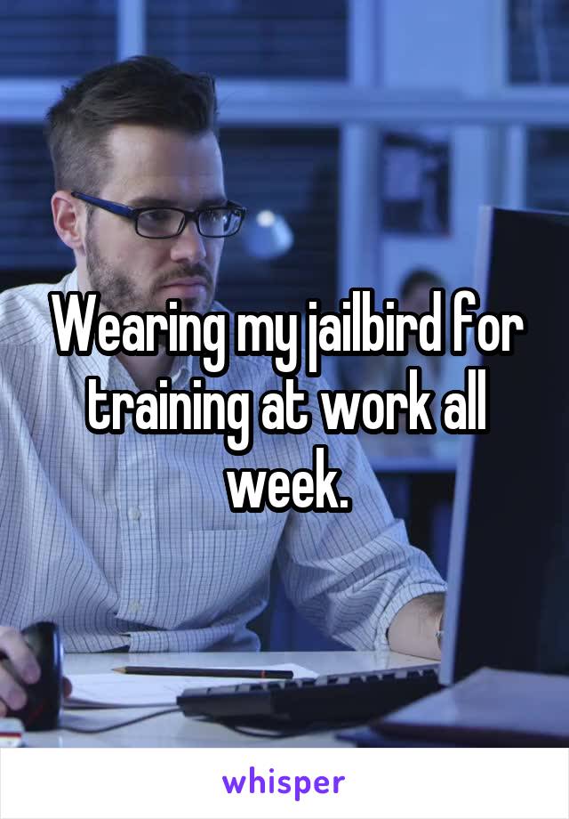 Wearing my jailbird for training at work all week.