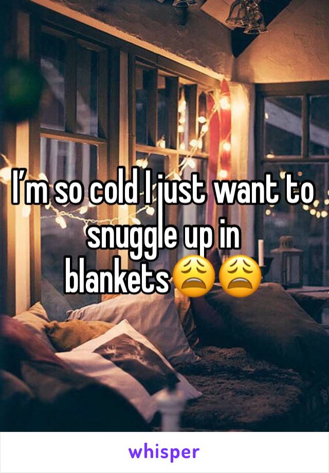 Iâ€™m so cold I just want to snuggle up in blanketsðŸ˜©ðŸ˜©